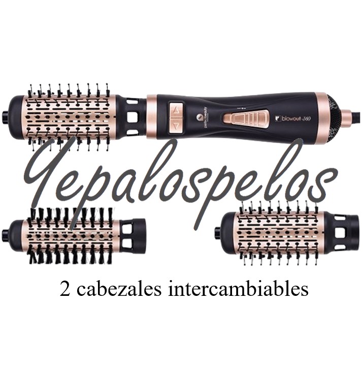 CEPILLO SECADOR ROTATORIO 2 EN 1 - BLOW OUT 360º - 800/1000w.
