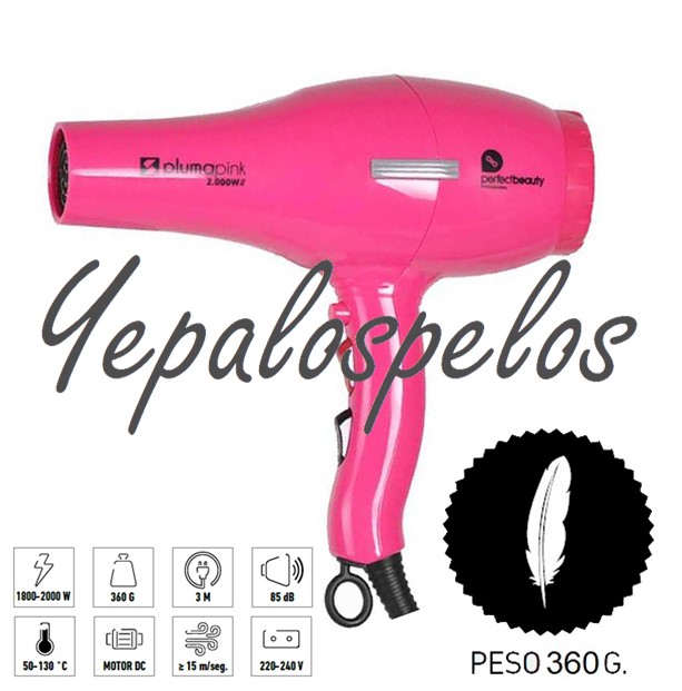 2000 W - SECADOR DE MANO PLUMA COLOR ROSA