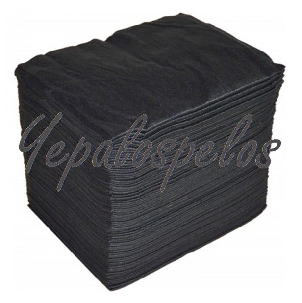 TOALLA DESECHABLE SPUN LACED NEGRA 40x80 cm. BOLSA 100 uds.