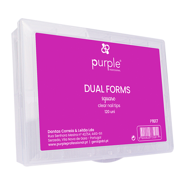 DUAL FORMS SQUARE CLEAR NAIL TIPS (120 uni)