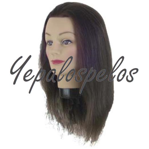 CABEZA PELO NATURAL 35-40 cm CON SOPORTE