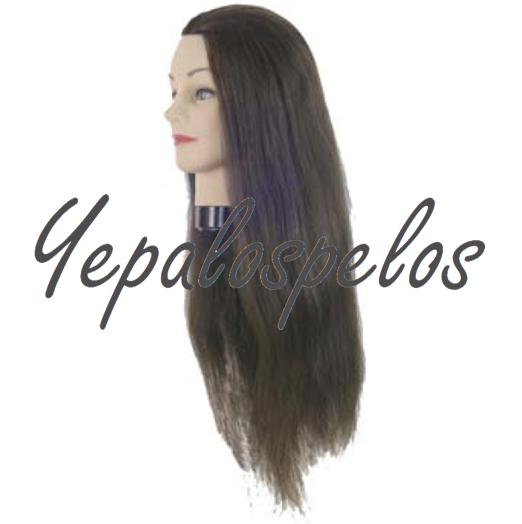 CABEZA PELO NATURAL 55-60 cm CON SOPORTE