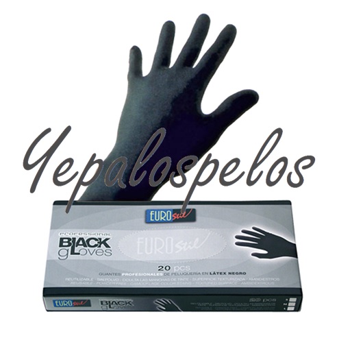 GUANTES NEGROS TEXTURIZADOS 20 uds. T/PEQ.