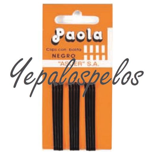 CLIPS NEGRO PAOLA CARTON 1 DOCENA