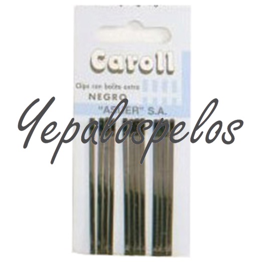 CLIPS NEGRO CAROLL CARTON 1 DOCENA 5cm.