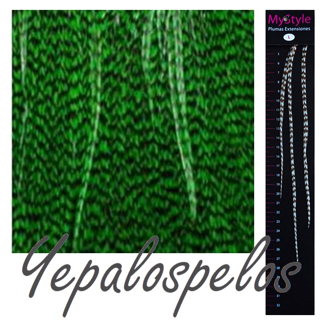 EXTENSION PLUMAS MY STYLE REF. L009 VERDE ESMERALDA (3 uds.)